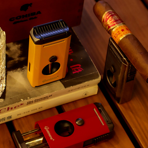 Encendedor de antorcha de llama azul de doble fuego a prueba de viento de lujo con cortador en V 2 en un encendedor - Product Image 3