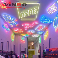Enseigne lumineuse LED Winbo avec logo personnalisé, lettres et chiffres pour bureau, boutique, maison, fête, événement, enseigne lumineuse intelligente