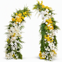 Arches de roses en soie vertes et blanches personnalisées en usine, modernes, naturelles, au toucher réel, pour décorations de mariage et arrière-plans