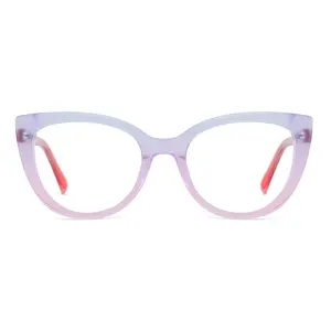 Gafas redondas para miopía, lentes de acetato coloridas ópticas Unisex, gafas transparentes, venta al por mayor