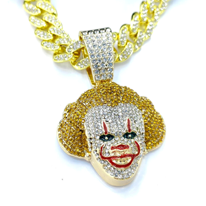 Chaîne cubaine Miami Hip Hop 13MM, sertie de pierres, pendentif <span class=keywords><strong>clown</strong></span>, colliers de bijoux, Payaso Colgante Collares - Product Image 3