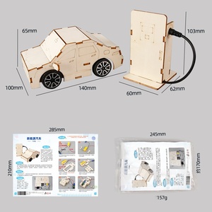OKYN-G6796 DIY Wooden Car <b>Model</b> <b>Kit</b> STEM Engineering Educational Toy Science Learning Project - Product Image 3