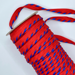 Wholesale 10mm Red 100% Polyester Braided Lurex Flat Cords Eco-Friendly Home Textile Garment Shoe Trim <b>Bags</b> 100Y/Roll - Product Image 1