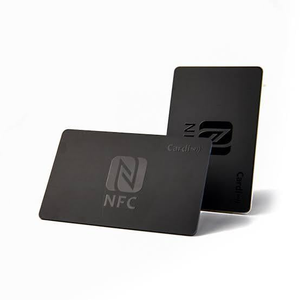Cartes de visite NFC en PVC noir imprimables personnalisées, cartes NFC noires mates pour les médias sociaux - Product Image 2