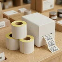 Rouleau d'étiquettes thermiques directes simple rangée 58x40mm sans BPA pour caisse enregistreuse TPV, étiquettes de prix, balance électronique, commande de thé au lait