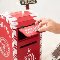 חג תיבת דואר מתנת בית מתכת דקור חג המולד דקורטיבי הודעה Letterbox אדום פסטיבל תיבת דואר
