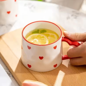 Taza de Cerámica de Porcelana de Gran Capacidad con Forma de Corazón, Taza de Café Extra Grande para Latte, Cappuccino, Desayuno, Smoothie, Apta para Microondas - Product Image 3