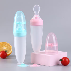 맞춤형 휴대용 피더 실리콘 짜기 아기 병 실리콘 숟가락 아기 수유 숟가락 - Product Image 1