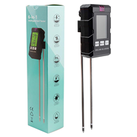 Monitor de fertilidad de humedad de pH del suelo 6 en 1, probador inteligente de humedad de temperatura de luz de planta con retroiluminación para jardín, granja, uso doméstico