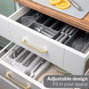 Organizer per cassetti posate <span class=keywords><strong>in</strong></span> <span class=keywords><strong>plastica</strong></span> regolabile, supporto per vassoio - Product Image 6
