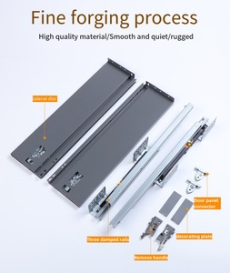 Custom Heavy Telescopic Channel <b>Drawer</b> Slide for Ultra-Thin Steel Iron Box 3-Fold for Home Laundry Kitchen Outdoor Gym Bedroom - Product Image 2