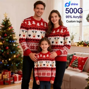 Pull <span class=keywords><strong>en</strong></span> tricot surdimensionné personnalisé pour femme, motif renne de Noël, fabrication artisanale de qualité supérieure, avec votre propre logo, vente <span class=keywords><strong>en</strong></span> gros - Product Image 1