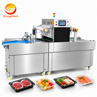 Machine de mise sous vide pour barquettes alimentaires MAP, machine de mise sous vide automatique avec injection d'azote pour la restauration rapide, viande, champignons