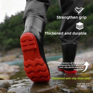 Pantalon et <span class=keywords><strong>combinaison</strong></span> de pêche en PVC imperméable et coupe-vent pour hommes, idéal pour l'observation des marées - Product Image 4