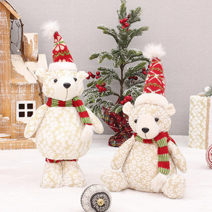 Adorno Navideño de Tela Bordada con Copos de Nieve, Reno y Oso, Muñeco Decorativo para la Sala de Estar - Product Image 2