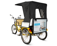 ESTER 2023 Vélo à pédales à trois roues Rickshaw à vendre, 5 places, 26 pouces, boîte lumineuse publicitaire LED