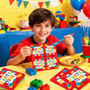 Building Blocks Paper Napkins Disposable Building Bricks Paper Napkins Beverage Dinner Dessert Napkins <strong>for</strong> Birthday <strong>Baby</strong> Shower - Product Image 4
