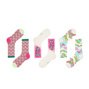 Calcetines de Mujer Estilo Renacentista, Primavera-Verano, con Relieve Tridimensional, Medios, Retro, Modernos, de Algodón Peinado, para Regalo - Product Image 3