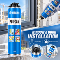 Mousse PU monocomposant 750 ml, mousse expansive en spray, scellant pour le remplissage et l'isolation, pour la construction, le travail du bois, les portes et les fenêtres