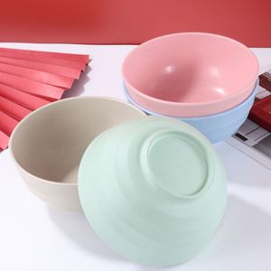 ชามพลาสติกฟางข้าวสาลี เส้นผ่านศูนย์กลาง 20 ซม. ชามบะหมี่สำหรับนักเรียนหอพัก ดีไซน์สร้างสรรค์ ป้องกันการตกแตก ชามข้าวสำหรับใช้ในบ้าน - Product Image 4