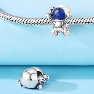 Popular white brass astronaut <b>beaded</b> <b>bracelet</b>, a niche and versatile DIY accessory for women - Product Image 5