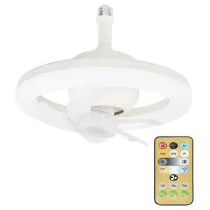 10 inch E26 E27 Remote Control Oscillating Mode 3 Air Speeds Recessed Lighting Led Ceiling Fan light for Living room