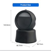 Lector de código de barras de escritorio 1D 2D escáner de código QR omnidireccional montado en la mesa inalámbrico para supermercado librería cajero