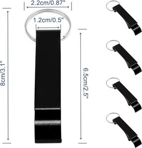 Llavero Destapador de Botellas de Metal Negro Premium, Personalizado, Accesorio para Cocina, Festivales de Música, Bodas, Fiestas, Herramienta para Abrir Latas de Refresco al por Mayor - Product Image 2