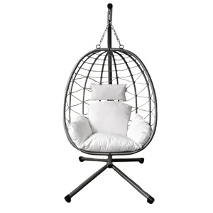 Patio Swing Porch Balcony Outdoor Hanging Rattan Double <strong>Egg</strong> Garden Patio Swing Hanging <strong>Chair</strong> <strong>Out</strong> <strong>Door</strong> Indoor with Stand Parasol - Product Image 1