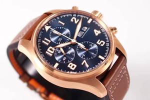 Reloj de piloto multifuncional con cronógrafo, movimiento mecánico de calidad superior, 43 mm, fábrica ZF, movimiento asiático 7750, IW377709, oro rosa - Product Image 5