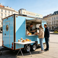 Remorque alimentaire robuste avec fenêtre de service et comptoir pour machine à kebab pour Gyro Wrap dans les rues de Barcelone