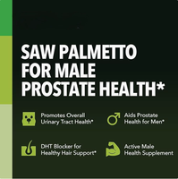 Capsules de Saw Palmetto, complément alimentaire pour la santé de la prostate chez l'homme, soutient la santé urinaire et de la vessie, extrait de Saw Palmetto, capsule végétalienne