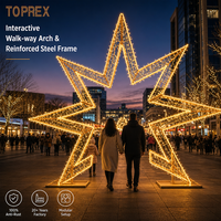 TOPREX Beleuchteter Weihnachts-Eingangsbogen 3D-Lichter LED-Sternskulptur für Kommunale Straßen Festliche Weihnachtsdekorationen