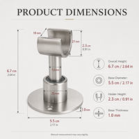 Accessoires de salle de bain en nickel brossé, acier inoxydable 304, support de pomme de douche rotatif à 360 degrés, montage mural