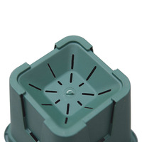 Pots de pépinière carrés en plastique vert de 16/19/21/24/27 cm pour le contrôle des racines, pour plantes de pépinière et fleurs