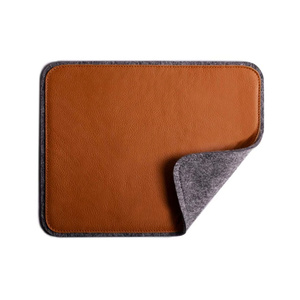 <span class=keywords><strong>Tapis</strong></span> <span class=keywords><strong>de</strong></span> bureau carré vintage personnalisé en cuir véritable et feutre PU, support pour ordinateur portable avec <span class=keywords><strong>souris</strong></span>, cadeau promotionnel d'entreprise - Product Image 5