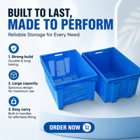Caisse de rangement en maille HDPE/PP avec design perforé, empilable et emboîtable, écologique pour le transport quotidien de marchandises