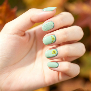 En gros, Bandes d'ongles en gel autocollantes, motif dessin animé, fruits et léopard, sans UV, imperméables, pour l'été et les fêtes - Product Image 5