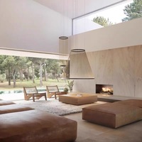 Suspension LED Minimaliste Italienne Design Moderne avec Cordon Élastique, Luminaire Suspendu Artistique 2700K Lumière Blanc Chaud Doux AC