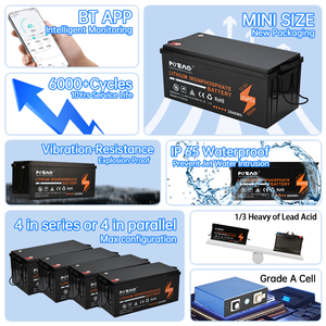 Batterie LiFePO4 12,8V 300Ah 3840Wh, Batterie de Stockage d'Énergie au <span class=keywords><strong>Lithium</strong></span> Fer Phosphate <span class=keywords><strong>12V</strong></span> IP65 pour Solaire/VR, Charge/Décharge 200A - Product Image 3