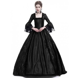 Ventas calientes Retro elegante cuello cuadrado encaje princesa vestido de fiesta Halloween <span class=keywords><strong>reina</strong></span> corte Cosplay disfraces medievales vestidos de escenario - Product Image 4