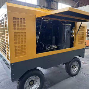 Compresseur d'air à vis <span class=keywords><strong>diesel</strong></span> portable industriel certifié CE 185cfm 8bar pour chantier de construction et forage - Product Image 4
