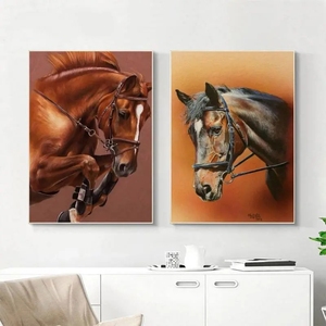 Toutes sortes d'animaux Décoration d'image colorée Art abstrait Toile murale Éléphants, taureaux, <span class=keywords><strong>chatons</strong></span>, chevaux Peinture à l'huile animale - Product Image 1