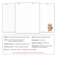 SYCC A7 - Mini Libreta Espiral con Diseño de Leopardo y Osito, 100 Hojas, Cubierta de Papel, Bonito Dibujo Animado de Animales, para Uso Diario Escolar, Regalo