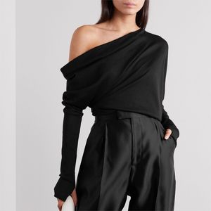 Maglioni da donna irregolari, produttore di maglieria, colore bianco morbido e morbido, verde <span class=keywords><strong>monospalla</strong></span>, <span class=keywords><strong>maglia</strong></span> di cotone, maglione da donna - Product Image 3