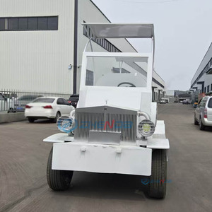Funeral Hearse, Classic Limousines, Beautiful Funeral Luxury Car, 6-Wheel White Hearse - Product Image 1