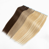 Extensions de cheveux humains Remy à bandes adhésives 100% double épaisseur, trame en PU invisible, lisses, vente en gros, usine OEM