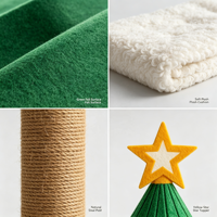 Arbre à chat écologique de 109 cm avec 4 niveaux et poteau d'escalade en chanvre blanc naturel, tapis en peau de mouton, design moderne - Jouets pour chat