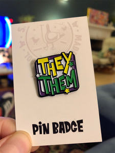 สรรพนามพวกเขา/พวกเขาสรรพนามที่ไม่ใช่ไบนารีพินป้ายเคลือบที่กำหนดเอง - Product Image 4