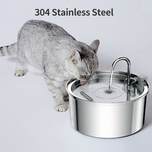 Fuente de agua para <span class=keywords><strong>gatos</strong></span> con ventana de nivel de agua Fuente ultra silenciosa de acero inoxidable para perros Dispensador de agua para mascotas Producto para <span class=keywords><strong>gatos</strong></span> - Product Image 4